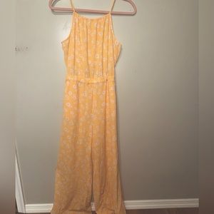 EUC Yellow floral jumpsuit